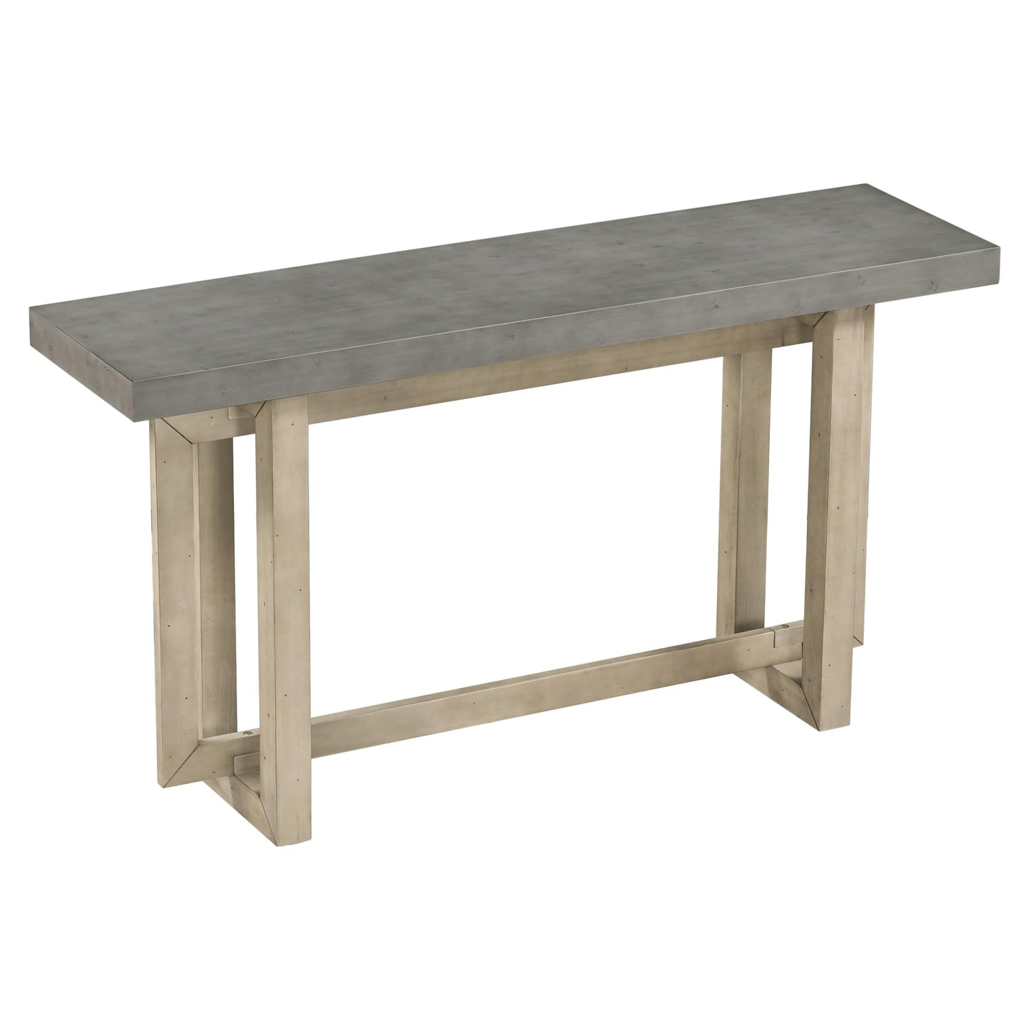 Merax Wood Entryway Console Table, Modern Line Frame with Industrial Concrete Top, for Living Room/Hallway/Foyer, Grey