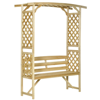 Wooden Outdoor Bench for Grape Vines & Climbing Plants, Backyard Decor,Patio Garden Arbor with Bench,Side Trellises for Climbing Plants, Patio Garden Bench Arbor Arch with Pergola and Trellises