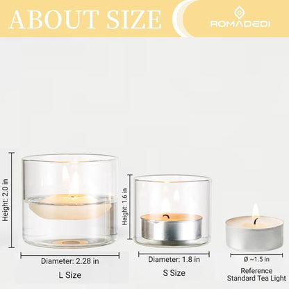 20pcs+Extra 4 Votive Tea Light Holders Bulk - Clear Glass Tealight Candle Holder for Floating Candle as Candlelit