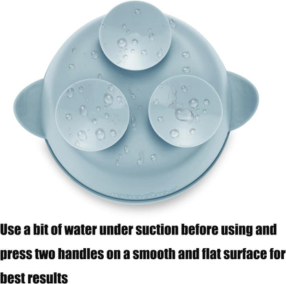 PandaEar 3 Pack Stainless Steel Baby Suction Bowls, Non-Slip Child Food Bowl with Silicone Sleeve for Kids Toddlers Infants, Unbreakable & Mess Free (Blue Green Beige)