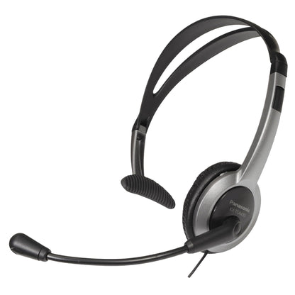 Panasonic Comfort Fit Headset for TCA Series Cordless Landline Phones, Foldable Headset with Flexible Noise-Cancelling Microphone and Volume Control, 2.5 mm Plug, Grey/Silver KX-TCA430