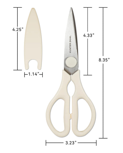 Kitchen Scissors for Food, HUNTER.DUAL Heavy Duty Come Apart Poultry Shears for Cooking, All Purpose for Cutting Chicken, Meat, Fish & Vegetables (Cream, 8.35 Inch)