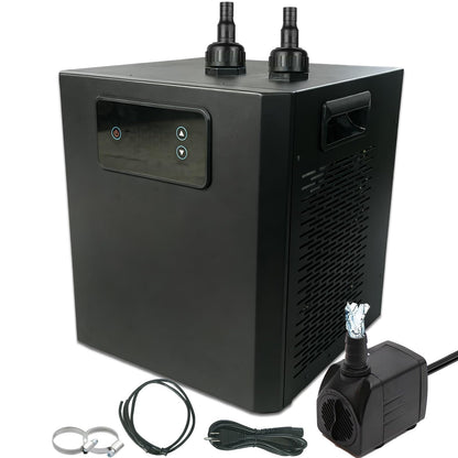 KIPPDURO Aquarium Chiller 79 GAL 1/3 HP, Quiet Fish Tank Water Chiller with LED Touch Screen, Fast Cooling Compressor, Temperature Control for Aquarium, Coral Reef, Hydroponics, Axolotl (300 L)