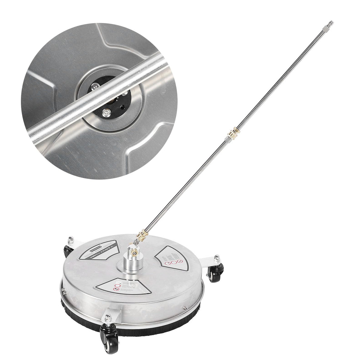 TIKATARER 15 Inch Pressure Washer Surface Cleaner, Stainless Steel Power Washer Accessory with 4 Wheels & 1/4 Quick Connect, Ideal for Driveways Sidewalks Patios, 4000 PSI