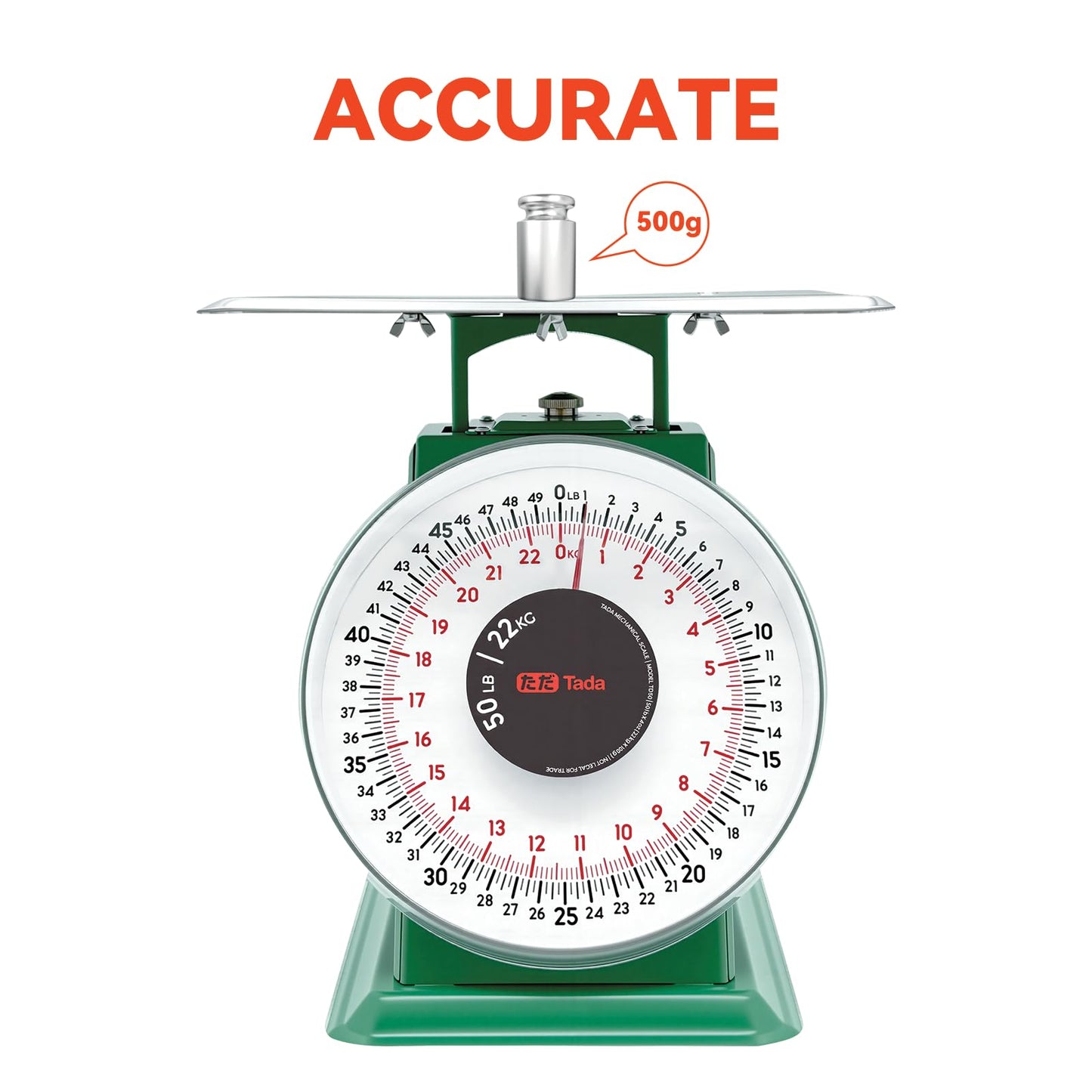 Tada 50lb Heavy Duty Mechanical Dial Kitchen and Food Scale with Stainless Steel Platform