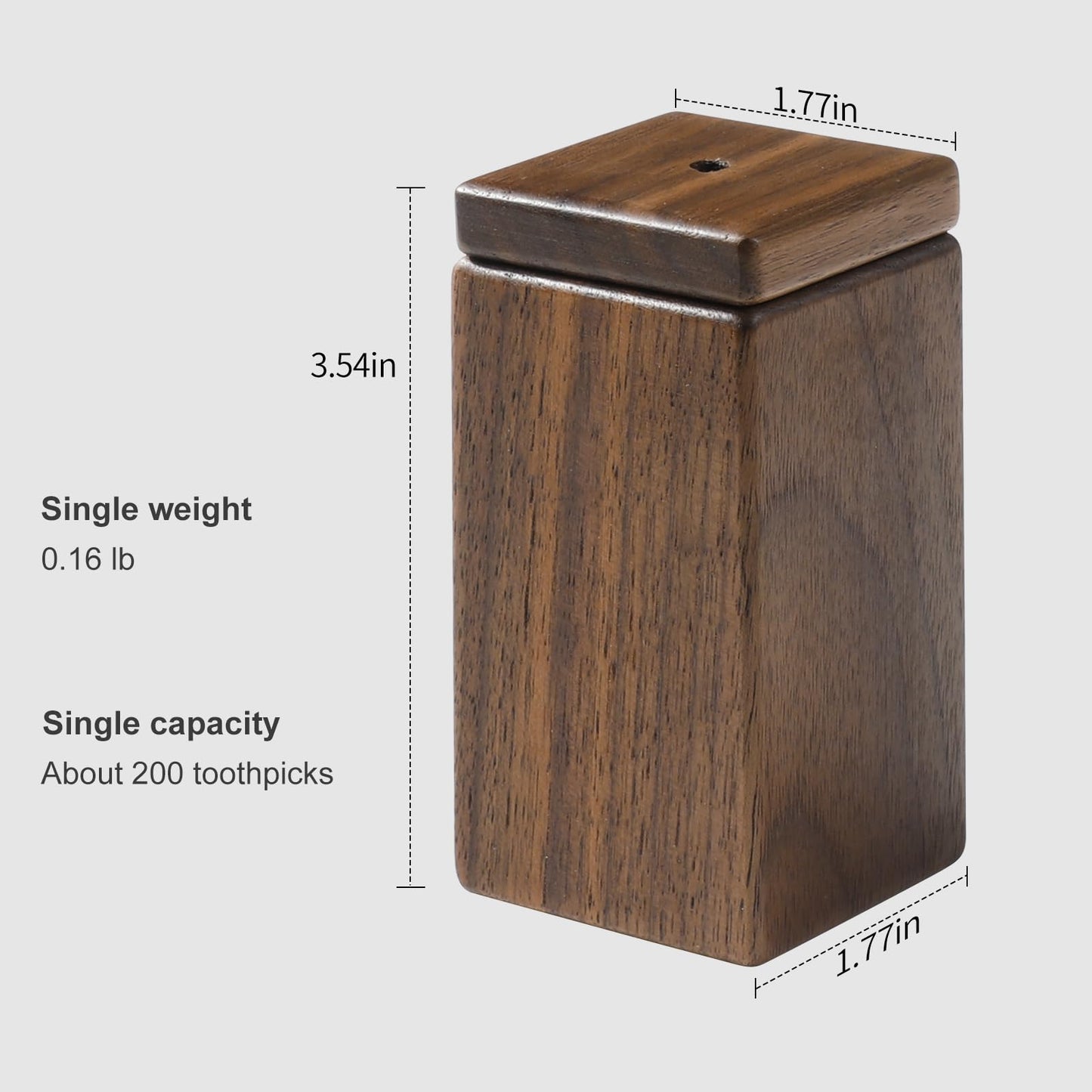 CRAFT KITTIES Toothpick Holder Dispenser,Walnut Toothpick Holder Container,Home Kitchen Restaurant Gift for Friend Family Wood Decoration(No toothpick)