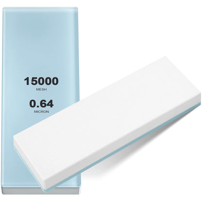 WILLBOND 15000# Whetstone Knife Sharpening Stone Glass Sharpening Stone 2 3/4" W x 8 3/4" L Whetstone Grit Single Side 0.2" Thick Wet Honing Knife Sharpener Oilstone for Kitchen