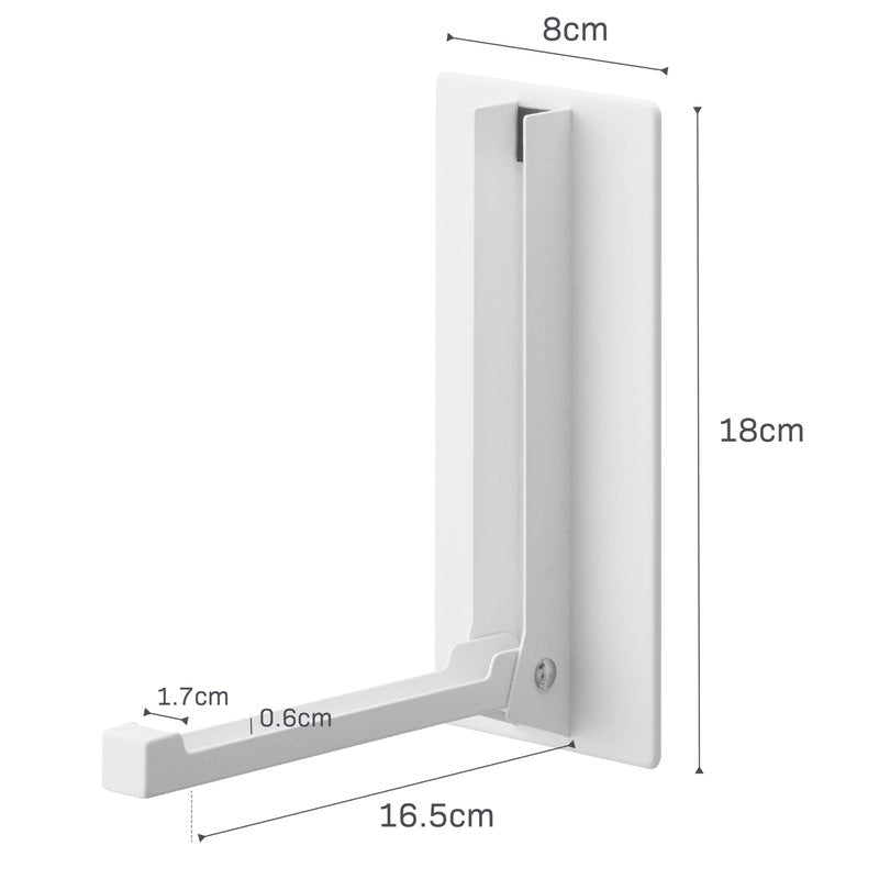 YAMAZAKI Home Tower Magnetic Folding Hook for Wall Door Or Refrigerator, Collapsible Coat, Bag Or Umbrella Metal Hanger - Steel