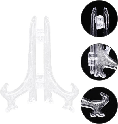 12pcs Clear Acrylic Easel Stands for Desk, Monitor, Book, Picture Frame, Novel Display, Plate Display Bracket