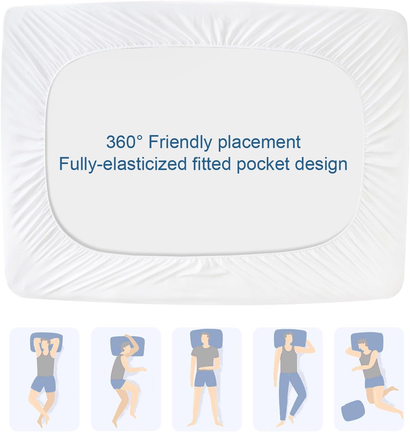 18", California King Mattress Protector Pad Waterproof Quilted, Breathable & Cooling California King Size Mattresses