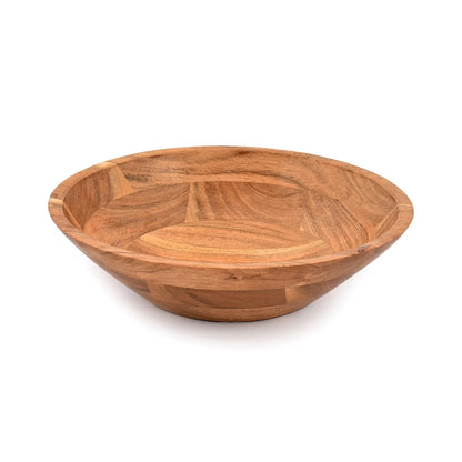 Samhita Acacia Wood Serving Bowl, Fruit Bowl, Friendly and Perfect for Salad, Vegetables and Fruit,Single Salad Bowl (10" x 10" x 3")