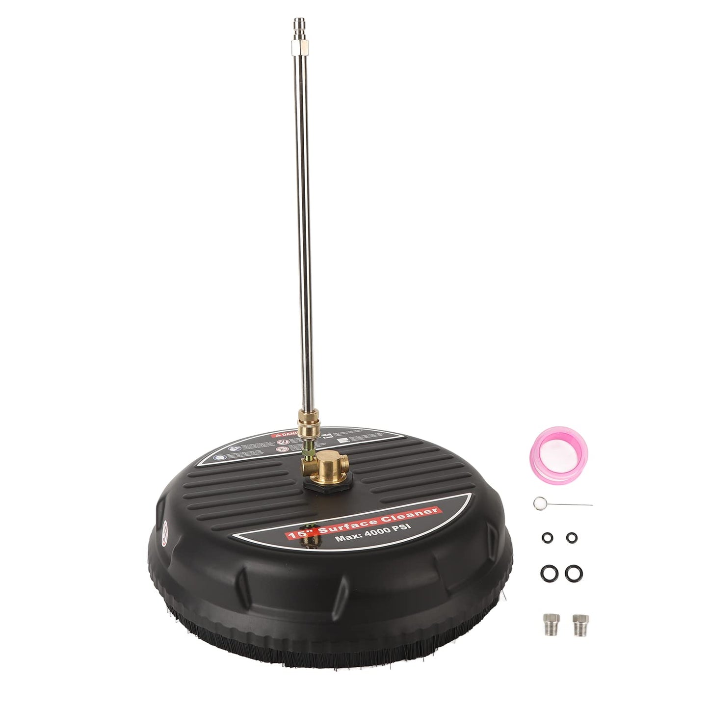 TRELVEX 15inch Pressure Washer Surface Cleaner with Connecting Rod, Quick Connector, Power Washer Attachment 4000 PSI, Defult