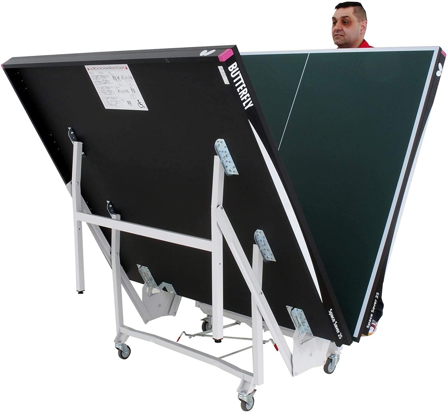 Butterfly Space Saver 22 Ping Pong Table—Indoor Rollaway Table—ITTF Approved Table for Tournaments, Clubs, Or Homes—Professional Ping Pong Net Included—Compact Storage