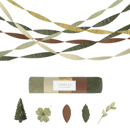 AOBKIAT Baby Shower Decorations,Sage Green Streamers Party Decorations,5 Rolls Crepe Paper for Boho Wedding,Bachelorette,Birthday,Woodland Baby Shower,Christmas,New Year