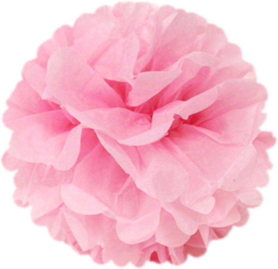 Wrapables Set of 18 Tissue Pom Pom Party Decorations for Weddings, Baby Showers, Nursery Decor - Pink/Gold/White