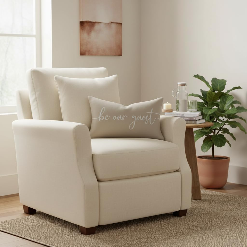 12x20 Inch, PANDICORN Decorative Throw Pillow Cover Soft Lumbar Cushion Case Pillowcase with Be Our Guest Quote, Indoor