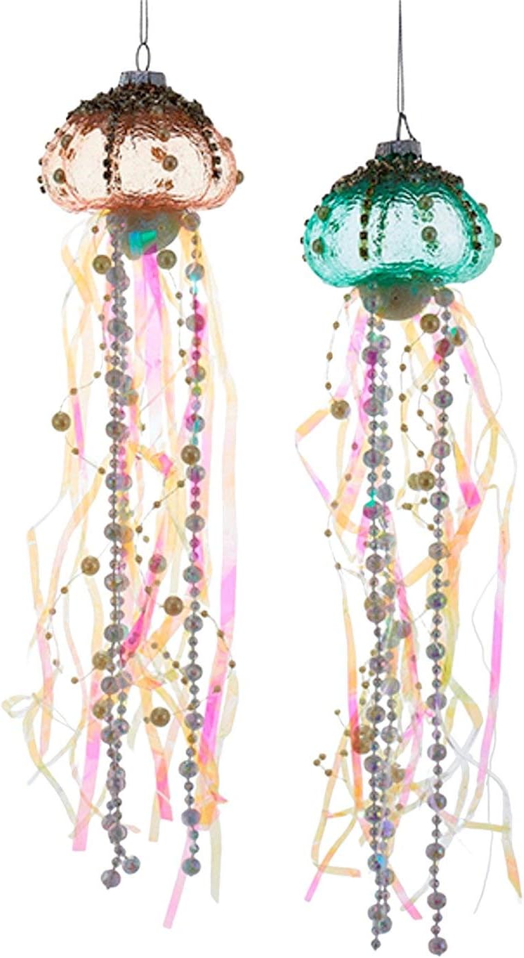 Jellyfish Glass Ornaments, Assorted, 2 for Christmas