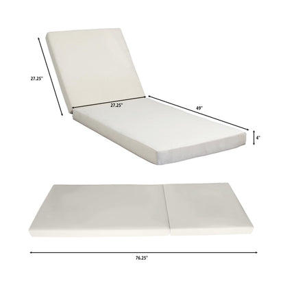 Christopher Knight Home Kayes Acacia Wood Chaise Lounge with 4'' Cushion, Outdoor 79'' Patio Recliner Chair with 4-Position Adjustable Backrest, Sun Lounger for Poolside Backyard, Teak+Cream