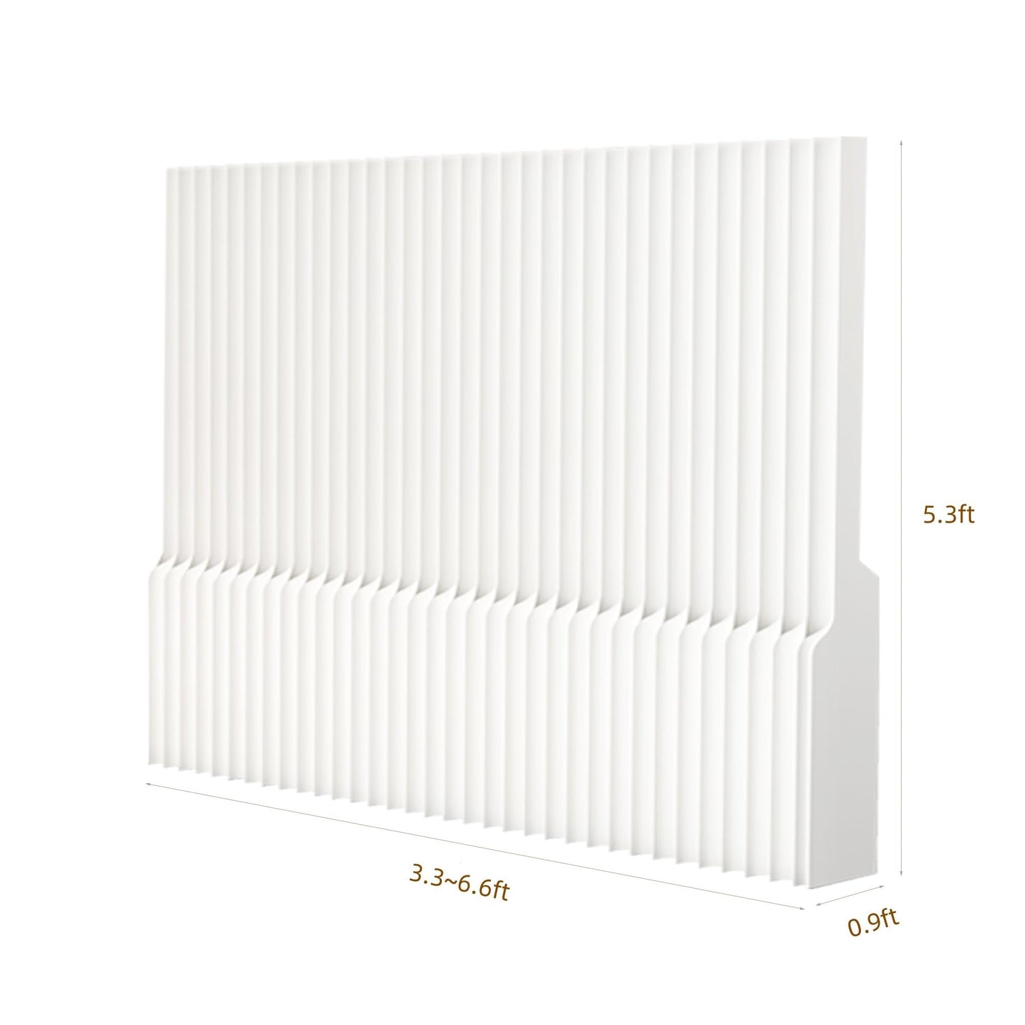 Paper Room Divider，Folding Privacy Screen, Portable Paper Room Partition, Accordion wall Divider for Dorm Office Studio Exhibition Salon (6.6'W x 5.3'H)
