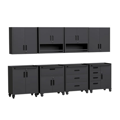 VIYET Metal Tool Cabinet,Garage Storage Cabinet System,Wall Cabinet & Locking Rolling Tool Cabinet with Doors and Adjustable Shelves,Steel Tool Cabinets for Home