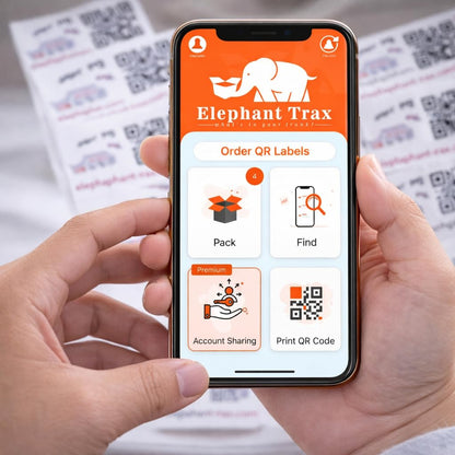 Elephant Trax QR Code Labels for Storage Bins – 40 Smart QR Code Stickers, Scannable QR Labels for Tote Bins, Moving Box Labels, Home Organization, Packing Supplies & Inventory Tracking