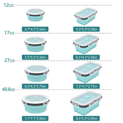 Ainmvnos 8 Collapsible Food Storage Containers, Silicone Collapsible Food Storage Containers, Collapsible Food Storage Silicone, Rv Collapsible Bowls, Collapsible Storage Containers for Food Camping