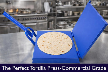 12" Commercial Steel Tortilla Press-Heavy Duty-Mexican Style Tortilla Maker-Blue