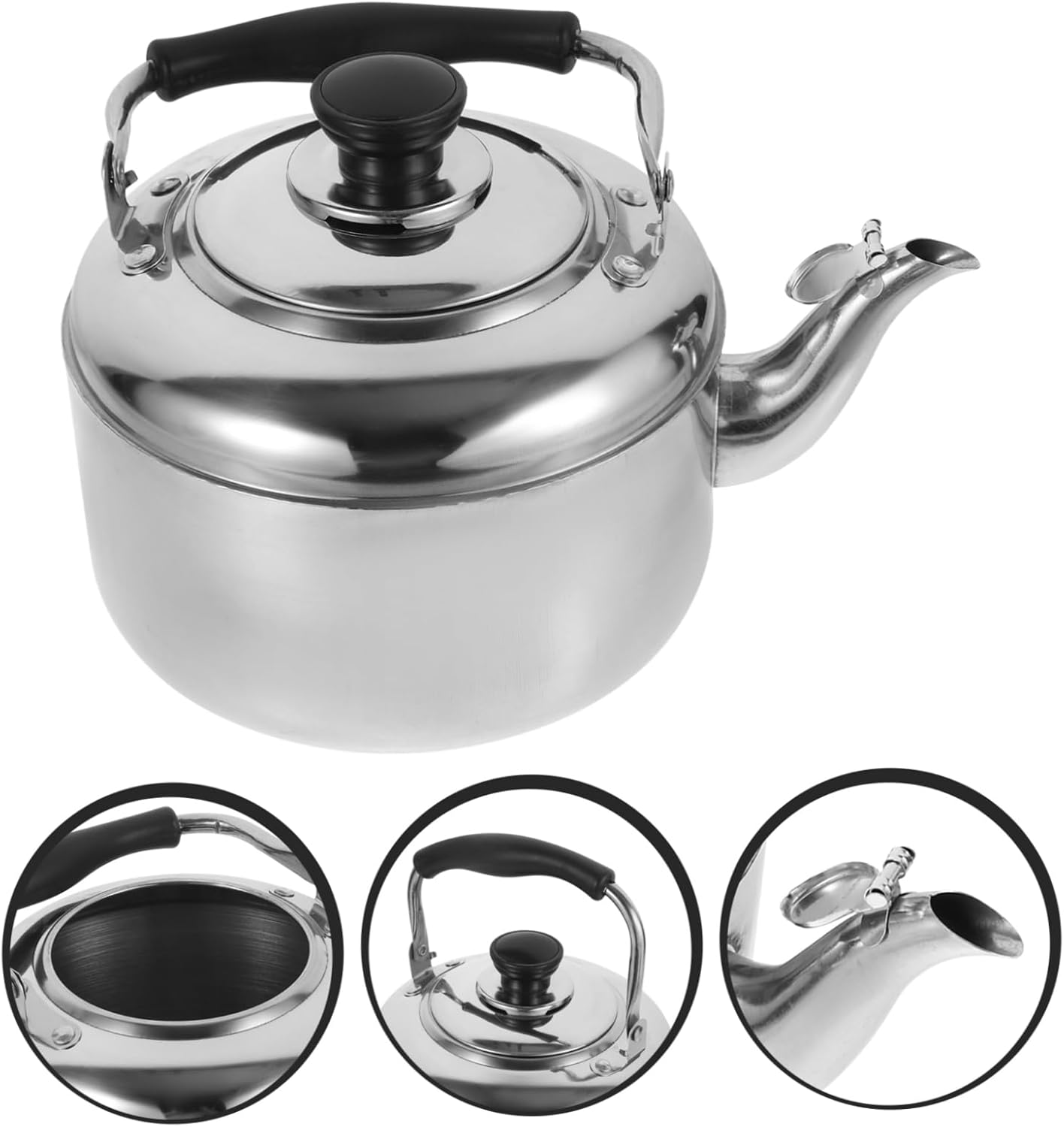 Cabilock Whistling Stainless Steel Kettle, Handheld Hot Water Teapot, Kitchen Water Boiler, Japan Anti-scald Tea Maker