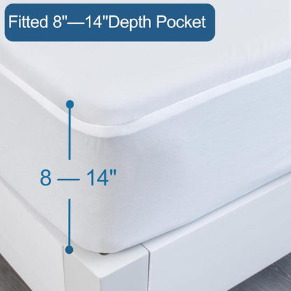 14, WhiteFull2 Pack SPRINGSPIRIT Mattress Protector, Mattress Cover Protector Waterproof with Deep Pocket up