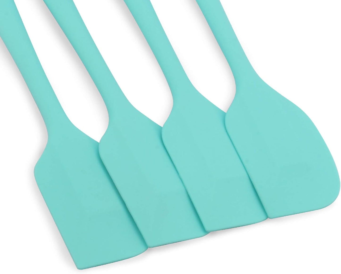 Silicone Spatula Set, 4-piece, Heat-Resistant Non-stick Rubber with Stainless Steel Core, Light Blue