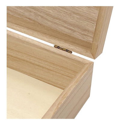 6 Pack Unfinished Wood Box with Lid Crafts Wooden Box for DIY Arts Project (8.3x6x2.7 Inches)