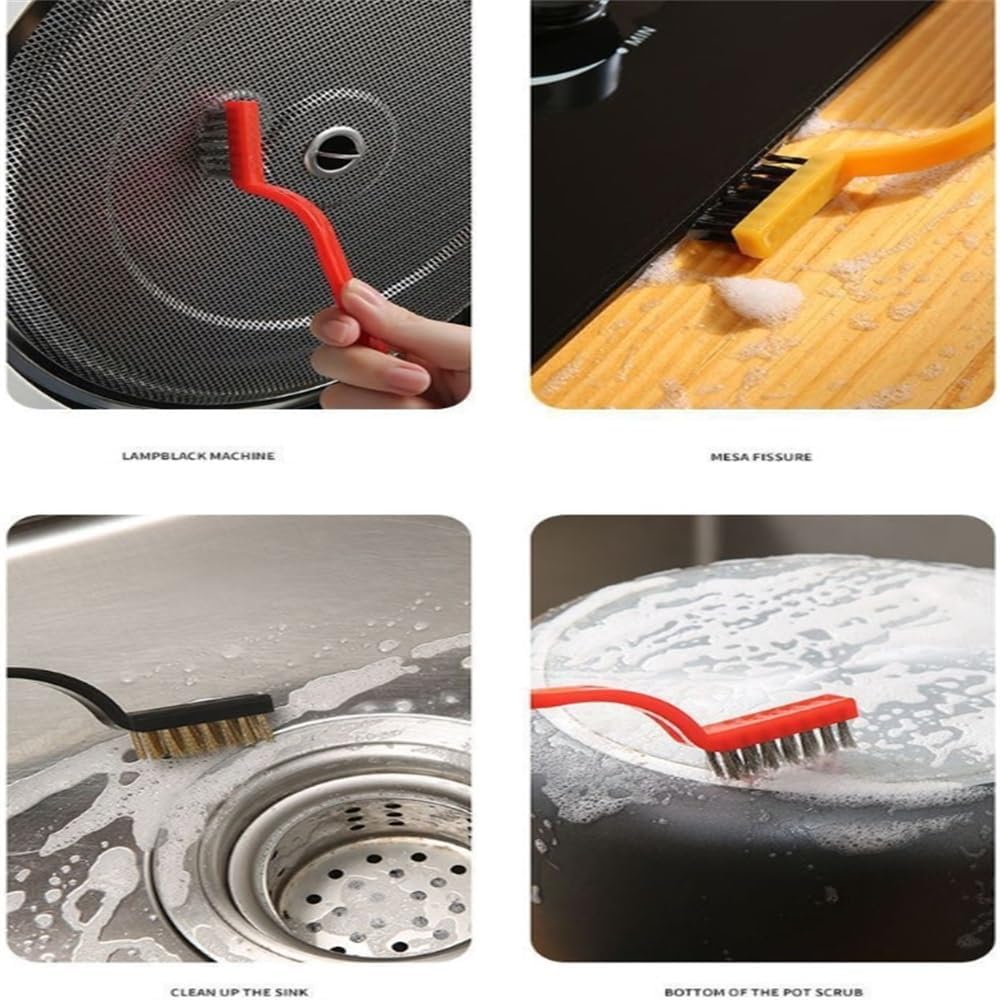 Cleaning Brush: Home Kitchen Wire Brush for Gas Stove, Gap Cleaning Tool, Hard Bristle Crevice Cleaner Set