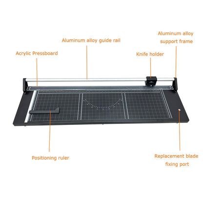 INTBUYING Cold Lamination Kit, Manual Cold Roll Laminator and 36 Inch Manual Rotary Paper Trimmer with Luster Vinyl Cold Lamination Film