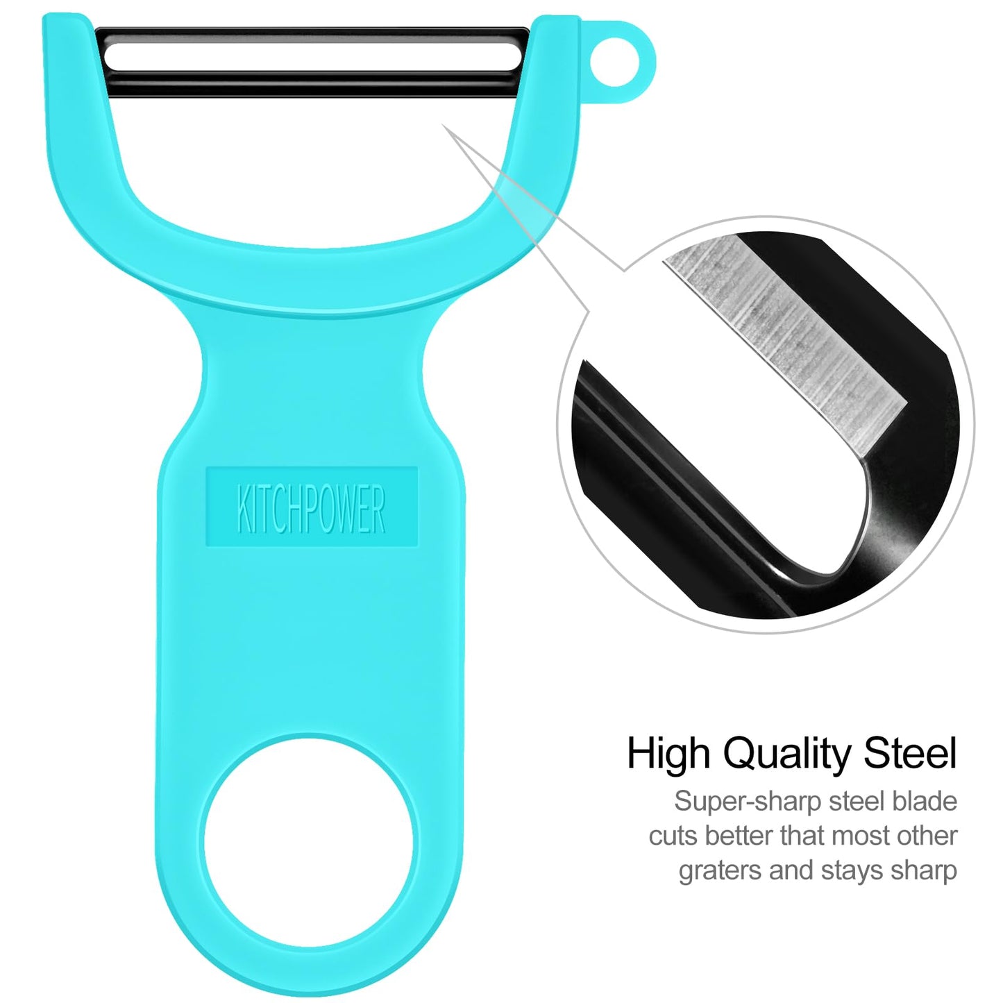 Original Vegetable Peeler, Potato Peelers for kitchen Carbon Steel Blade 3-Pack Orange/Blue/Yellow