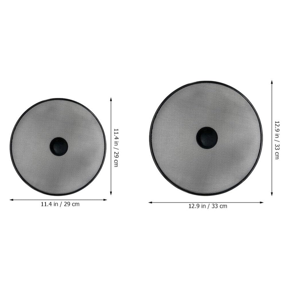 Kichvoe 13 Inch Oil-Proof Mesh Splatter Screen for Frying Pans and Skillets with Handle Grease Splatter Guard Cooking Pan Splash Cover Set