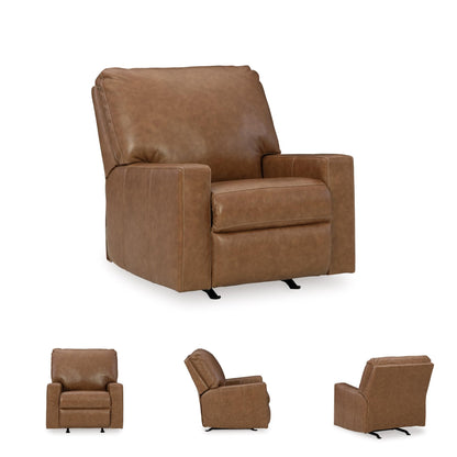Signature Design by Ashley Bolsena Contemporary Leather Match Manual Rocker Recliner, Dark Brown