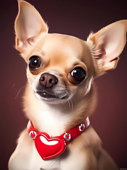 EATUKYIC Dog Animal Diamond Painting for Adults, 5D Love Chihuahua Dog Full Drill Diamond Art Kit, DIY Gem Painting Set, for Room Decor Bedroom Decor Gifts 12x16 inch