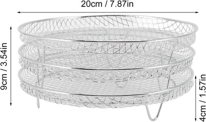 Fdit 3Pcs Air Fryer Racks, Stackable Dehydrator Racks for Food Grade Stainless Steel Air Fryer Accessories