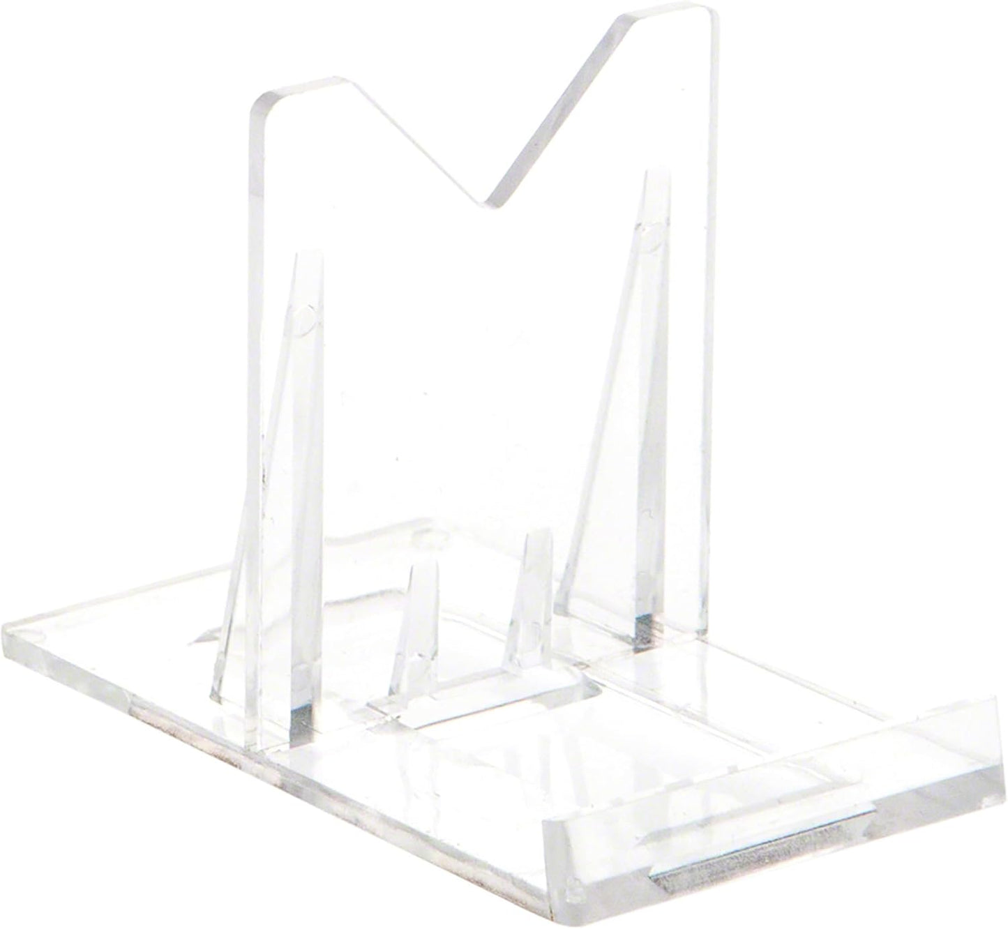 Plymor Clear Acrylic Sliding-Back Adjustable Display Easel, 2" H x 1.5" W x 2.625" D (24 Pack)