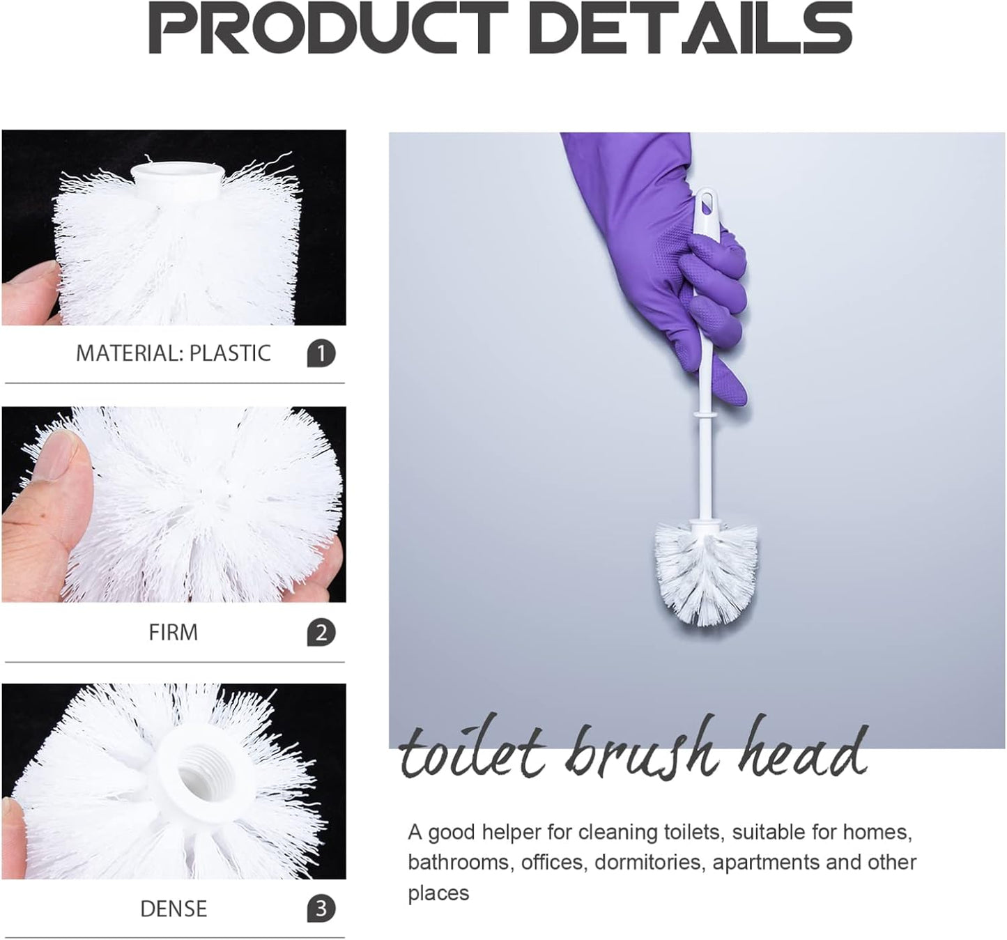 3pcs Plastic Bowl for Tools, Household Replacement Cleaners, Durable Round Scrubber Brush Heads for Home Cleaning System