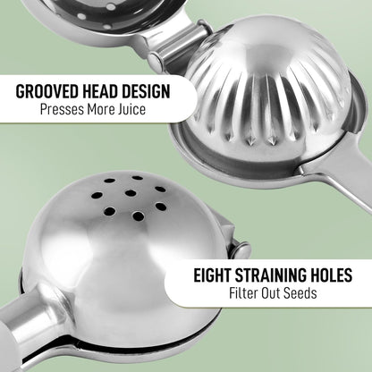 Lemon Squeezer Stainless Steel with Premium Quality Heavy Duty Solid Metal Squeezer Bowl - Large Manual Citrus Press Juicer and Lime Squeezer Stainless Steel - by Zulay Kitchen