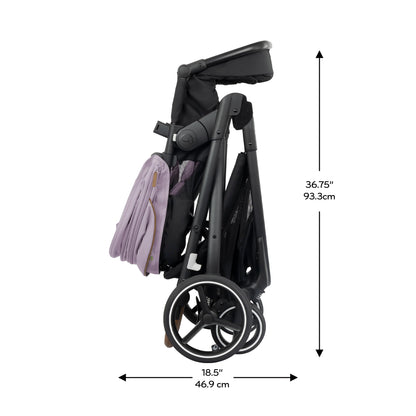 Evenflo Shyft Intuiti+ Travel System Featuring Revolve180 LiteMax NXT Preemie and Infant Car Seat with SensorySoothe and Green & Gentle (Agate Purple)