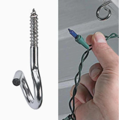 Hangman 20 Piece Christmas Lights Hanger Hooks - Stainless Steel (QH-20)