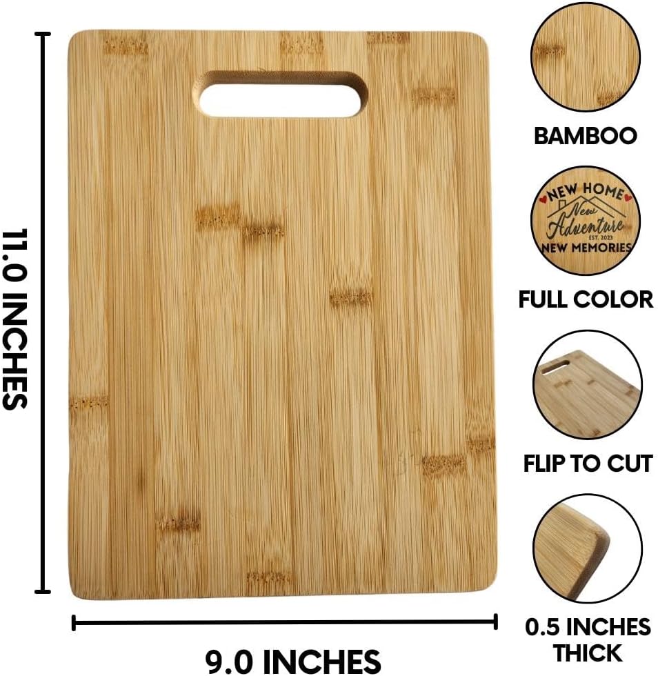 Cutting Board - Housewarming Gift for New Homeowners, New Apartment Gift Ideas, Realtor Closing Gift, 11inx9in