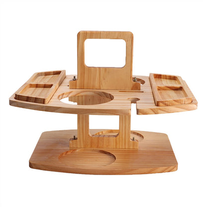Lightweight Garden Wooden Picnic Table Outdoor Camping Party with Glass Holder Furniture Beach Barbecue Snack Tray Camping Accessories