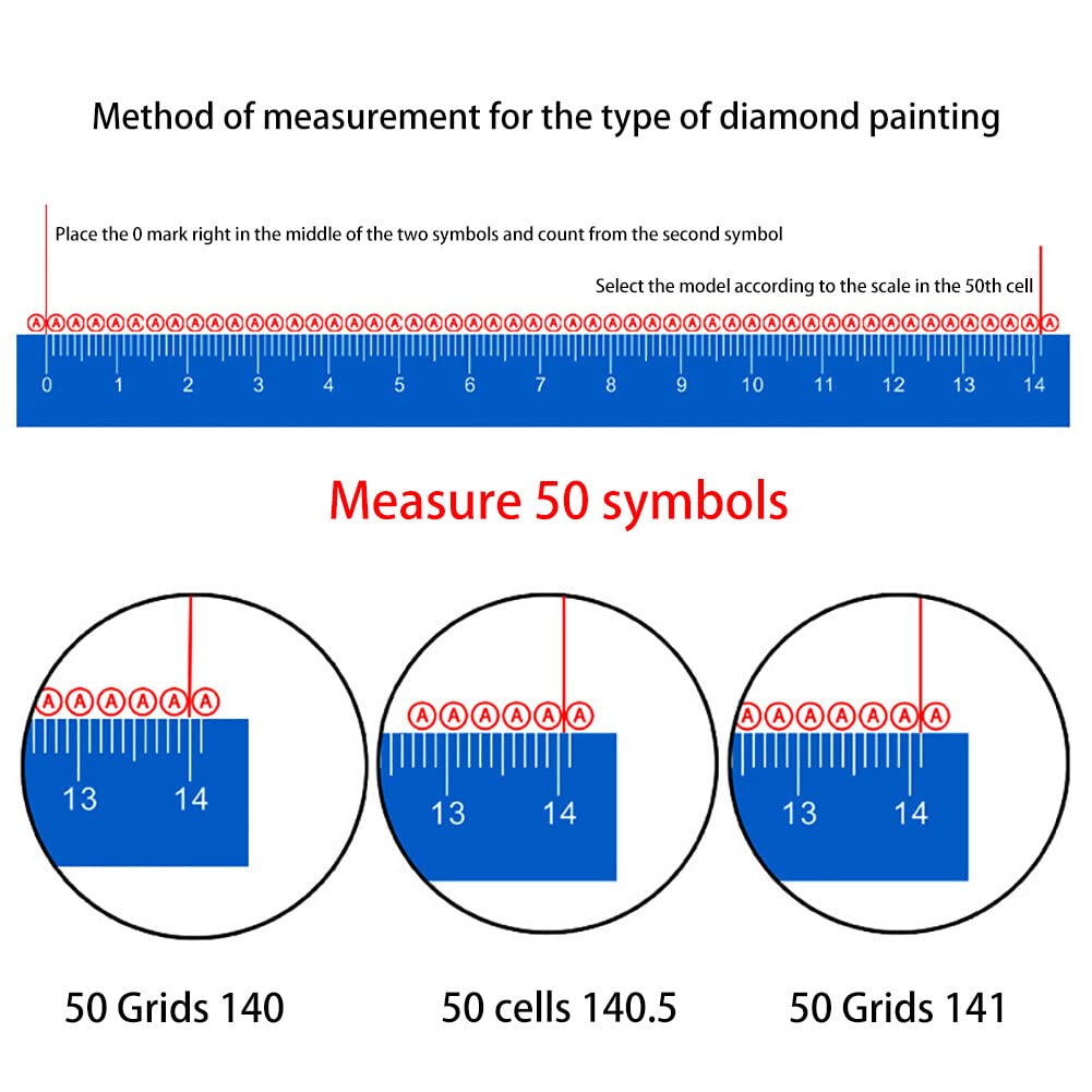 Eforcase 4PCS Diamond Ruler Set - Stainless Steel Mesh Ruler with 216, 240 and 360 Blank Grids for DIY Picture Kits