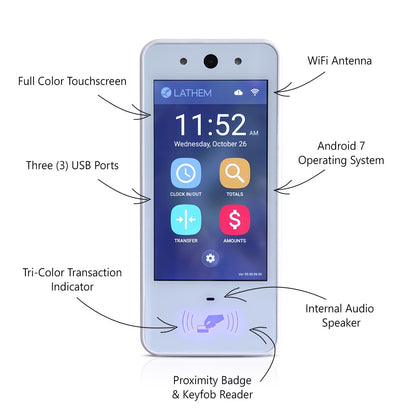 Lathem Touch-Free Wi-Fi Time Clock System w/ 15 Badges (PCEXPRESS)
