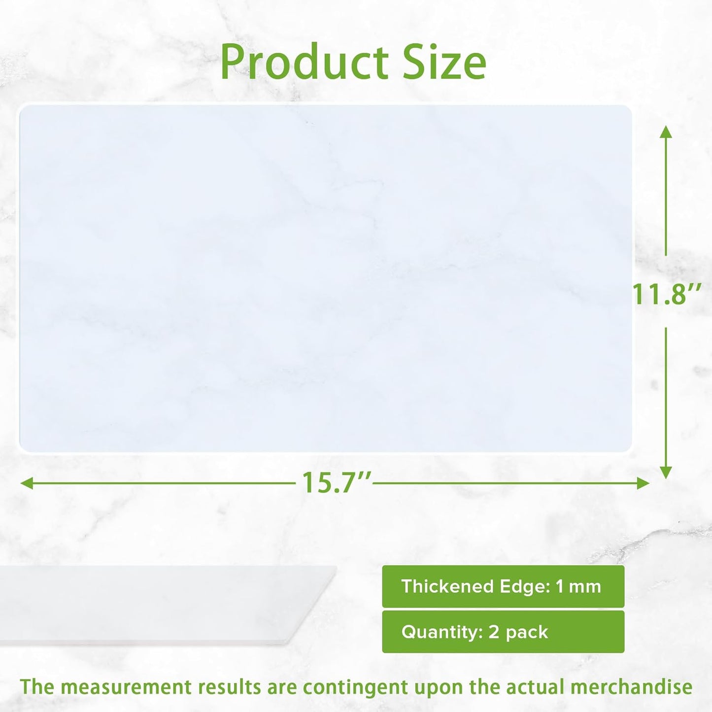 Clear Silicone Mats for Kitchen Counter, 11.8” x 15.75” Non-slip Waterproof Protector Liner, 2/Pack