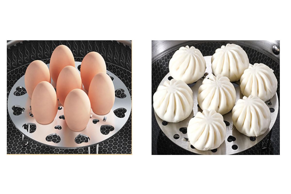 FAFEFC 1pcs 6inch Steaming Rack Stainless Steel Telescopic Steaming Tray Kitchen Household Thickened Steaming Egg Steamer Egg Rack Folding Steaming Compartment Waterproofing