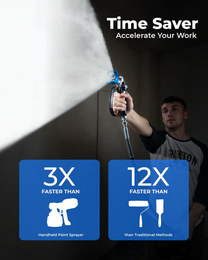 Toolrhino Airless Paint Sprayer for House Painting, DIY Beginners' Choice with Accessories Storage Space, Lightweight Design, Thinning-Free & Quick Clean for 5 Gallon DIY Painting Projects